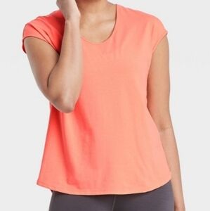 Women's Cap Sleeve T-Shirt All in Motion Coral Size Medium